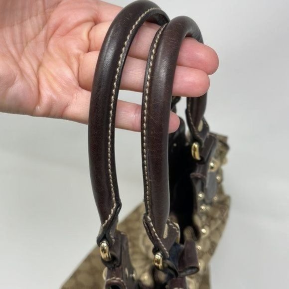 Gucci Pelham Guccissima Canvas Studded hobo shoulder bag 203624 - Picture 15 of 16